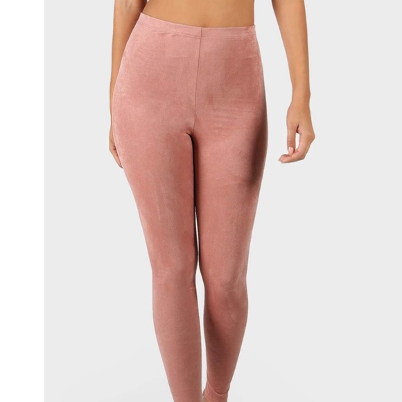 High Waisted Suede Leggings - Picture 3 of 11